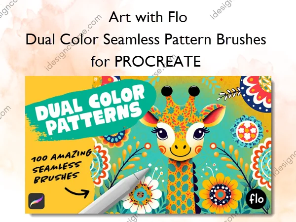 Dual Color Seamless Pattern Brushes for PROCREATE – Art with Flo
